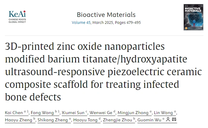 3D-Printed Piezoelectric Ceramic Scaffold: A New Way to Treat Infected Bone Defects