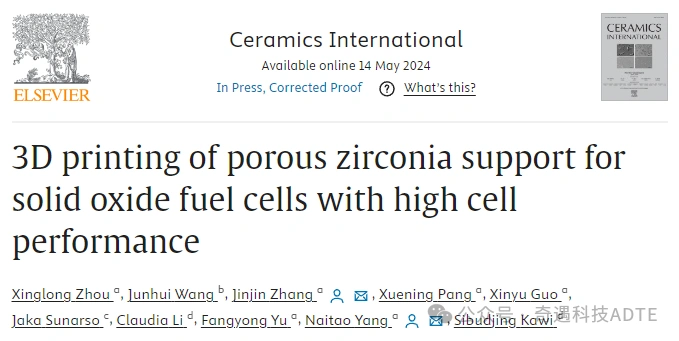 3D Printed Porous Zirconia Supports For High-Performance SOFCs