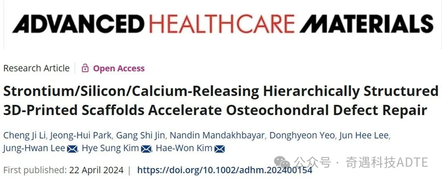 3D-Printed Scaffolds Accelerate Cartilage Defect Repair