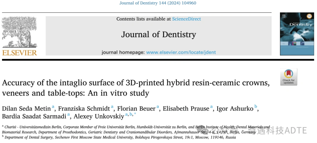 In Vitro Study on the Intaglio Surface Accuracy of 3D-Printed Hybrid Resin-Ceramic Crowns, Veneers, and Onlays