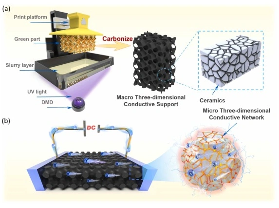 Industry Dynamics丨DLP ceramic 3D printing to prepare porous carbon/ceramic composite structure with three-dimensional conductive network