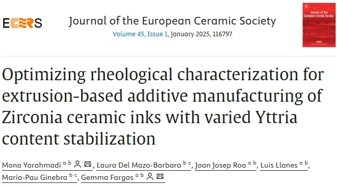 Industry Insights | Direct Writing DIW 3D Printing of Yttria-Stabilized Zirconia Ceramics: Rheological Optimization and Performance Enhancement
