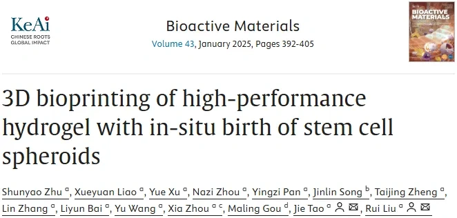 Industry Insights | Light-Cured DLP 3D Printing of High-Performance Hydrogel: Achieving In Situ Generation of Stem Cell Spheres