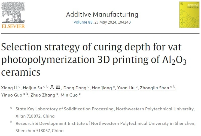 New knowledge of the industry. The effect of light curing depth on Al2O3 ceramic 3D printing.