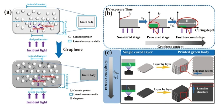 Optimization of Graphene-Modified Silicon-Based Ceramic Photopolymerization Curing Model and Ultra-High Precision Forming Strategy
