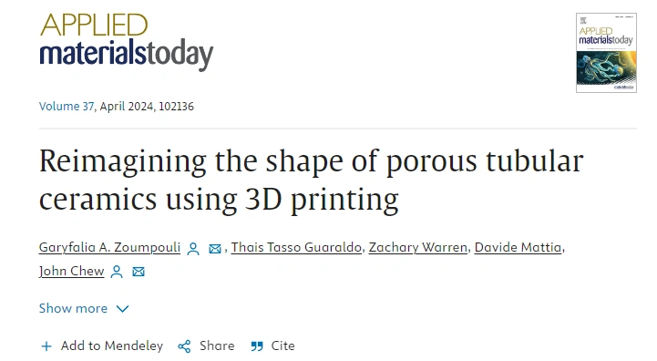 Reimagining the Shape of Porous Tubular Ceramics Using 3D Printing Technology