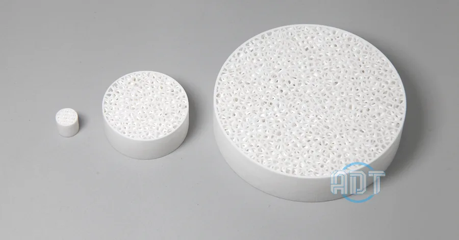 Alumina ceramic foam filters in three diameters