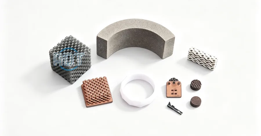 Metal and composite sample family printed with ceramic 3D printers